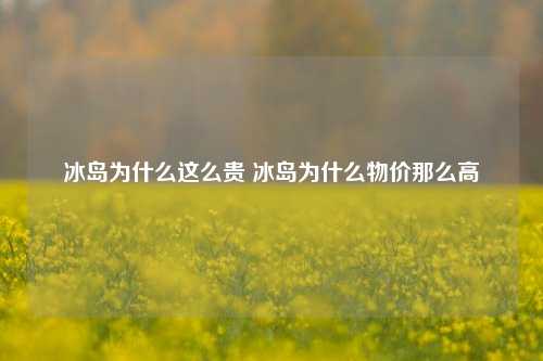 冰岛为什么这么贵 冰岛为什么物价那么高