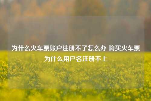 为什么火车票账户注册不了怎么办 购买火车票为什么用户名注册不上