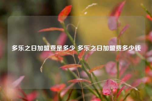 多乐之日加盟费是多少 多乐之日加盟费多少钱