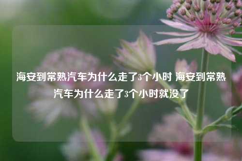 海安到常熟汽车为什么走了3个小时 海安到常熟汽车为什么走了3个小时就没了