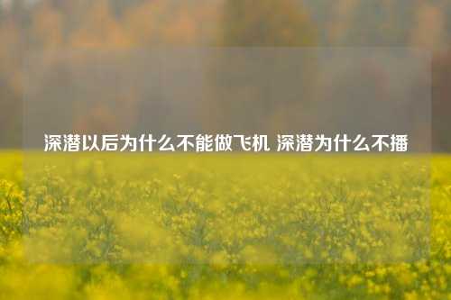 深潜以后为什么不能做飞机 深潜为什么不播