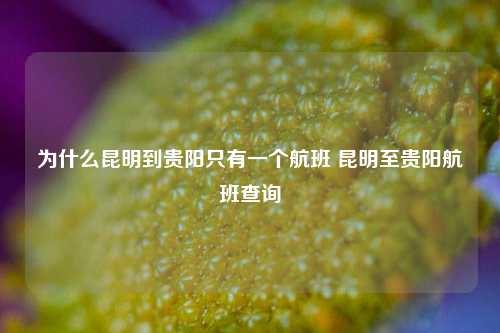 为什么昆明到贵阳只有一个航班 昆明至贵阳航班查询