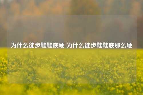 为什么徒步鞋鞋底硬 为什么徒步鞋鞋底那么硬