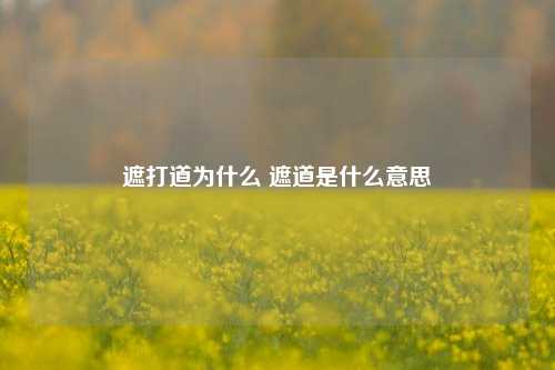 遮打道为什么 遮道是什么意思