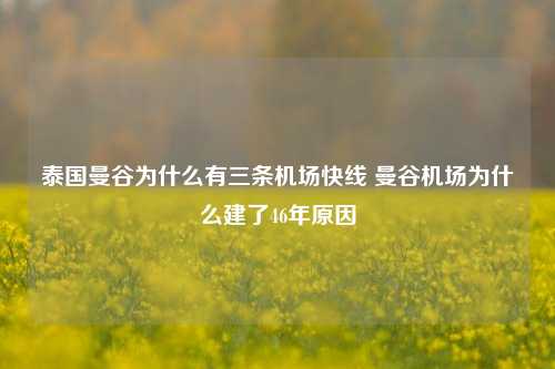 泰国曼谷为什么有三条机场快线 曼谷机场为什么建了46年原因