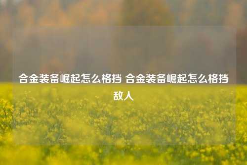 合金装备崛起怎么格挡 合金装备崛起怎么格挡敌人