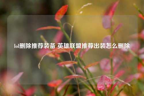 lol删除推荐装备 英雄联盟推荐出装怎么删除