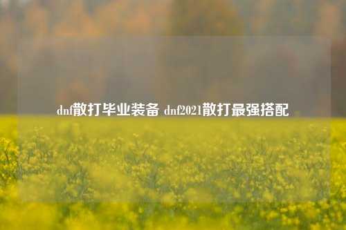 dnf散打毕业装备 dnf2021散打最强搭配