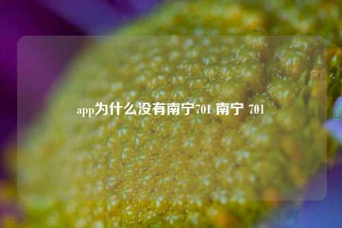 app为什么没有南宁701 南宁 701