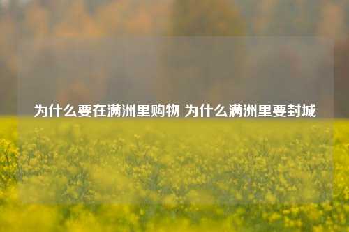 为什么要在满洲里购物 为什么满洲里要封城