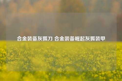 合金装备灰狐刀 合金装备崛起灰狐装甲